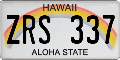 HI license plate ZRS337