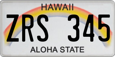 HI license plate ZRS345