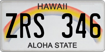 HI license plate ZRS346