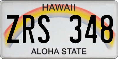 HI license plate ZRS348