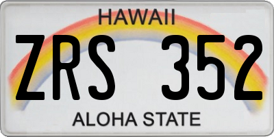 HI license plate ZRS352