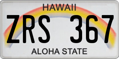 HI license plate ZRS367