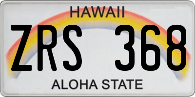 HI license plate ZRS368