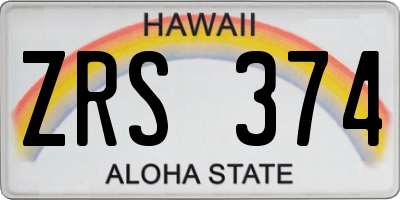HI license plate ZRS374
