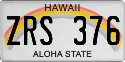 HI license plate ZRS376