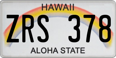 HI license plate ZRS378