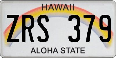 HI license plate ZRS379