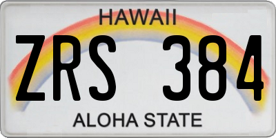 HI license plate ZRS384