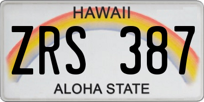 HI license plate ZRS387