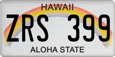 HI license plate ZRS399