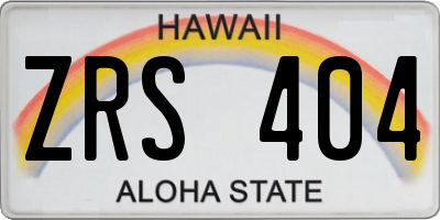 HI license plate ZRS404