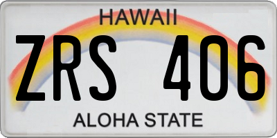 HI license plate ZRS406