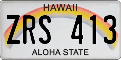 HI license plate ZRS413