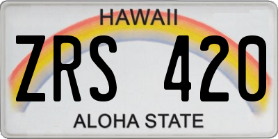 HI license plate ZRS420
