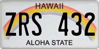 HI license plate ZRS432