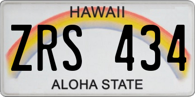 HI license plate ZRS434
