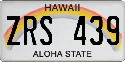 HI license plate ZRS439