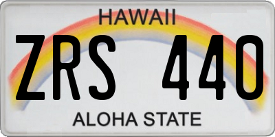 HI license plate ZRS440