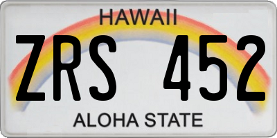 HI license plate ZRS452