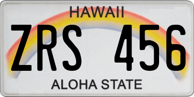 HI license plate ZRS456