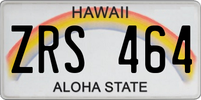 HI license plate ZRS464