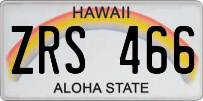 HI license plate ZRS466