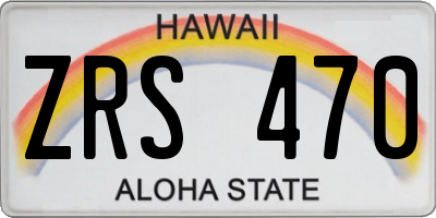 HI license plate ZRS470