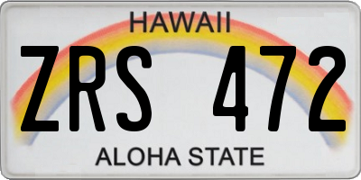 HI license plate ZRS472