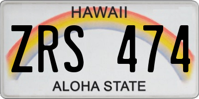 HI license plate ZRS474