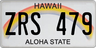 HI license plate ZRS479