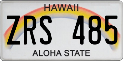 HI license plate ZRS485