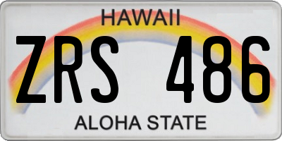 HI license plate ZRS486