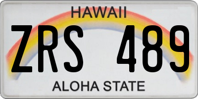 HI license plate ZRS489