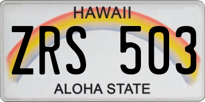 HI license plate ZRS503