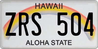 HI license plate ZRS504