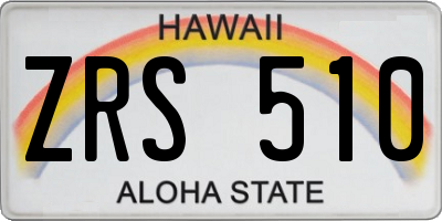 HI license plate ZRS510