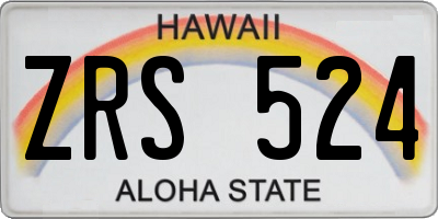 HI license plate ZRS524