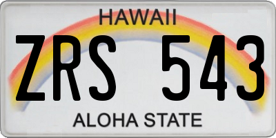HI license plate ZRS543