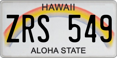 HI license plate ZRS549