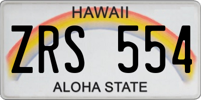 HI license plate ZRS554