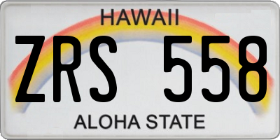 HI license plate ZRS558