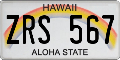 HI license plate ZRS567