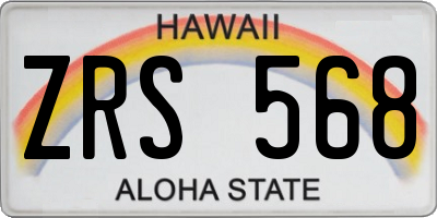 HI license plate ZRS568