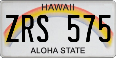 HI license plate ZRS575