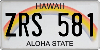 HI license plate ZRS581