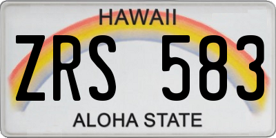 HI license plate ZRS583