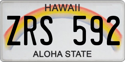 HI license plate ZRS592