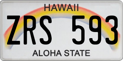 HI license plate ZRS593