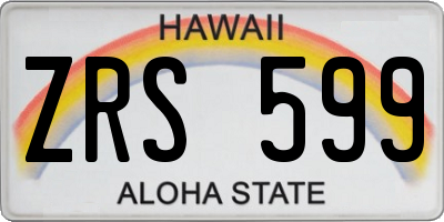HI license plate ZRS599