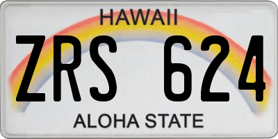 HI license plate ZRS624